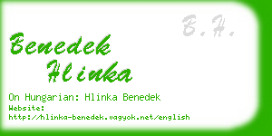 benedek hlinka business card